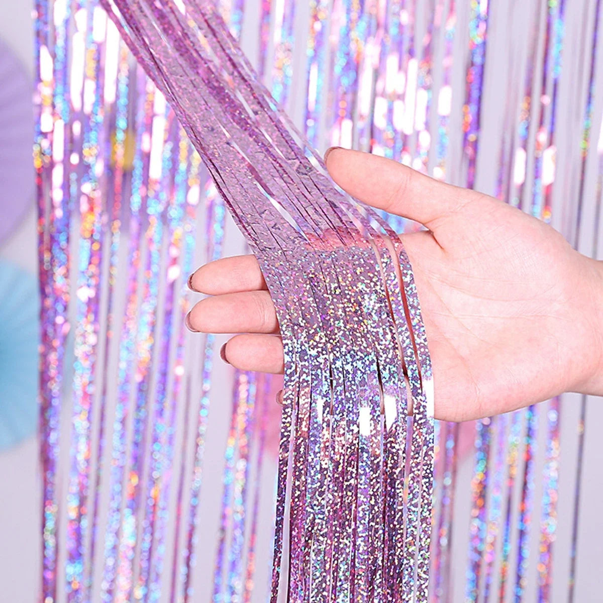 Glitter Black Gold Tinsel Fringe Foil Curtain Background Birthday Party Decorations Backdrop Curtains Wedding Adult Anniversary