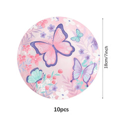 Butterfly Fairy Birthday Party Tableware Set – Pink Disposable Plates, Cups, Napkins & Tablecloth | Girls Party Decorations & Supplies