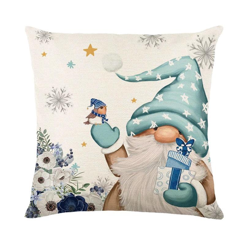 Linen Christmas Throw Pillow Cover, 18 × 18 in