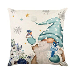 Linen Christmas Throw Pillow Cover, 18 × 18 in
