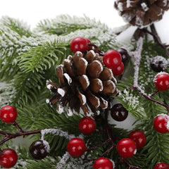 Pinecone & Berry Christmas Hanging Swag, 35 × 55 cm