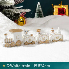 Wooden Christmas Train Tabletop Decorations