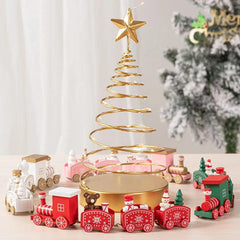 Wooden Christmas Train Tabletop Decorations