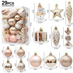 Christmas Ball, Candy Cane and Pinecone Ornament Set