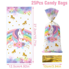 Rainbow Unicorn PE Tablecloth Happy Unicorn Theme Birthday Party Decorations Kids Favors Table Cover Girls Baby Shower Supplies