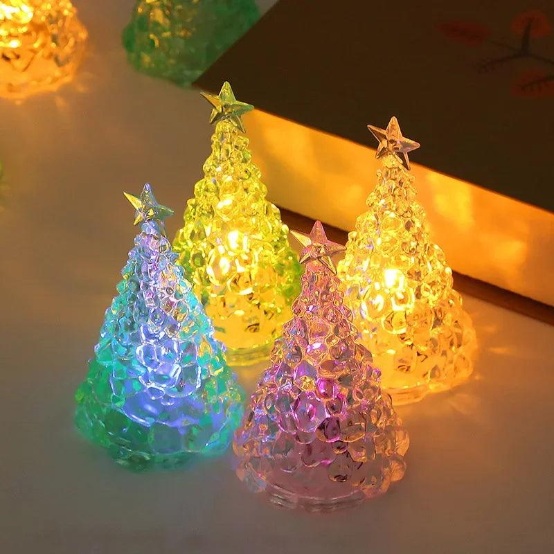 4.1 in LED Crystal Christmas Tree Night Light