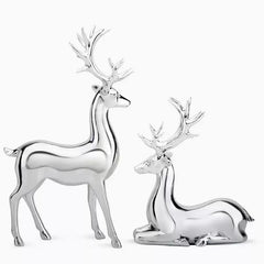 Elegant Resin Reindeer Statue Christmas Ornaments Plated Luxury Living Room Dining Table Decor Family Decor