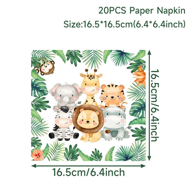 Jungle Animals Box Candy Box Happy Birthday Party Decoration Kids Safari Animal Wild One 1st Birthday Decor Kids Baby Shower