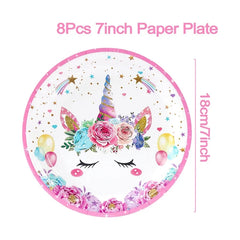 Rainbow Unicorn PE Tablecloth Happy Unicorn Theme Birthday Party Decorations Kids Favors Table Cover Girls Baby Shower Supplies