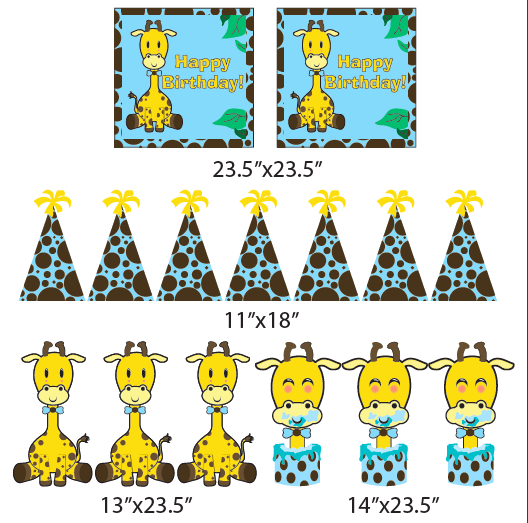 Giraffe Birthday Boy Yard Decorations