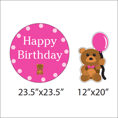 Birthday Girl Bear Yard Decorations 12 pcs