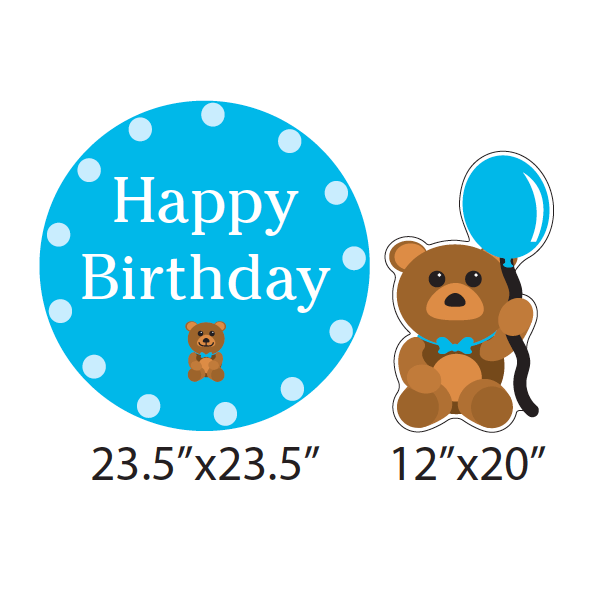 Birthday Boy Bear Yard Decorations 12 piece set