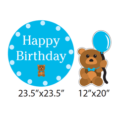Birthday Boy Bear Yard Decorations 12 piece set