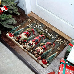 VIKAMA 1pc Three Santa Claus Doormats Festive Floor Mat Living Room Rug For Bedroom Welcome Mat Outdoor Rug Christmas Rug