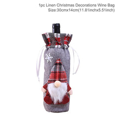 Christmas Wine Bottle Cover Merry Christmas Decorations For Home 2024 Christmas Ornament Xmas Navidad Natal Gifts New Year 2025