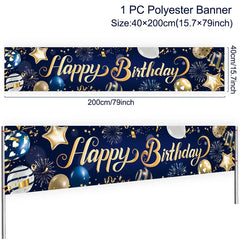 Gold Glitter Happy Birthday Party Backdrop For Photo Black  Happy Birthday Adult Theme Party Decoration Supplies DIY Backdrops