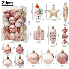 Christmas Ball, Candy Cane and Pinecone Ornament Set