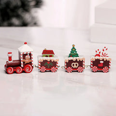 Christmas Plastic/Wooden Train Merry Cristmas Ornaments Christmas Decor For Home 2024 Xmas Tree Decor Noel Navidad NewYear Gifts