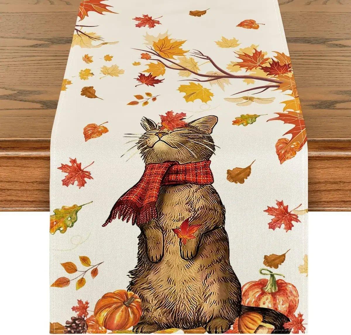 Autumn Thanksgiving Table Runners, 72 to 108 in