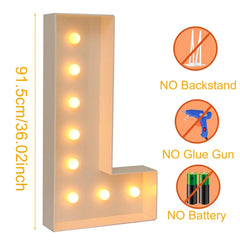 91.5CM Giant Letter Led Light Frame Box Baby Shower 1st Birthday Wedding Party Decor Christmas DIY Name Balloon Filling Box