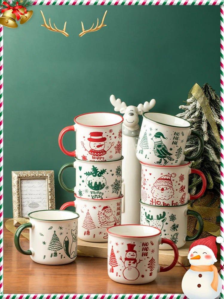 350 ml Christmas Ceramic Mug, Single or 3-Piece Set