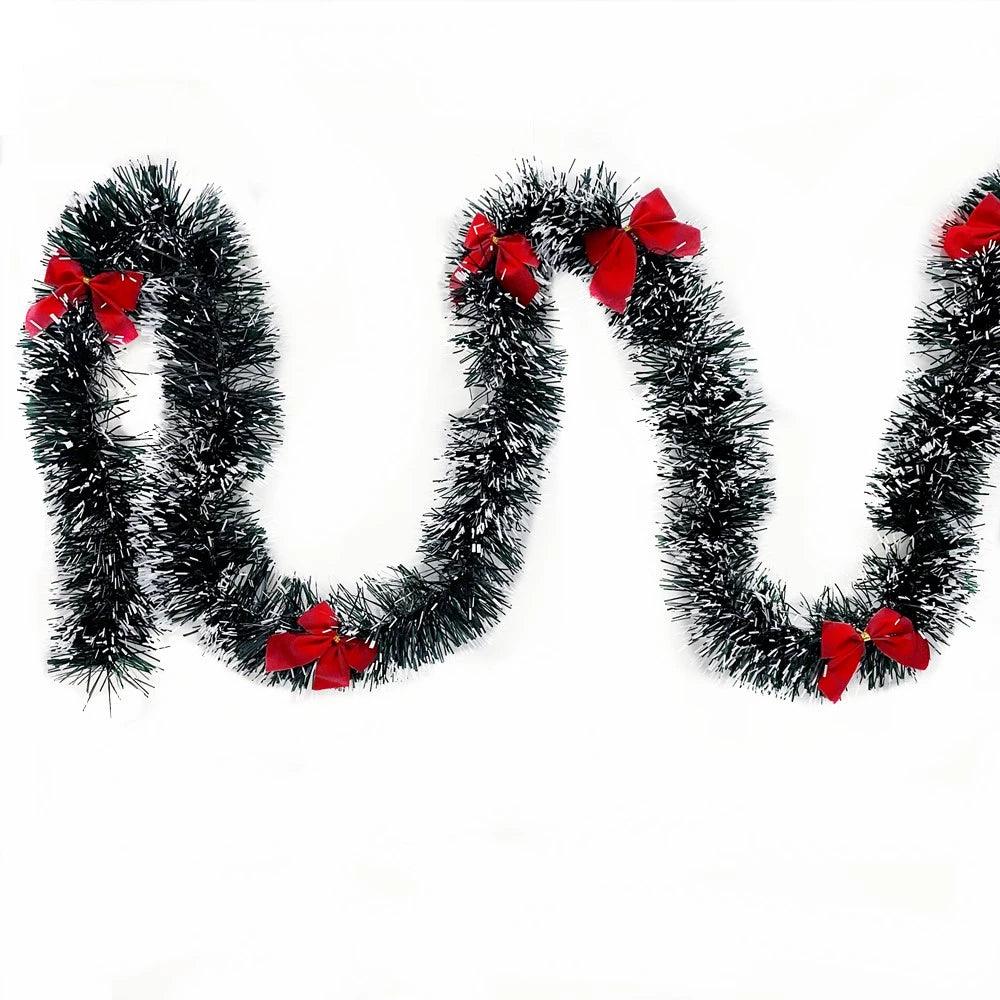 2 m Christmas Garland with Bow & Ball Designs