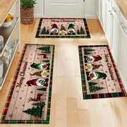 Vikama Christmas Gnome Christmas Tree Pattern Carpet Kitchen Carpet Living Room Bedrooms Bedside Rugs Non-Slip Bathroom Floor