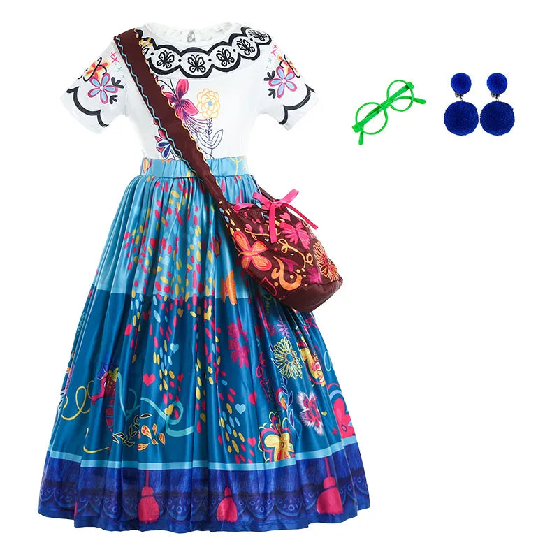 Girls Mirabel Encanto Cosplay Dress