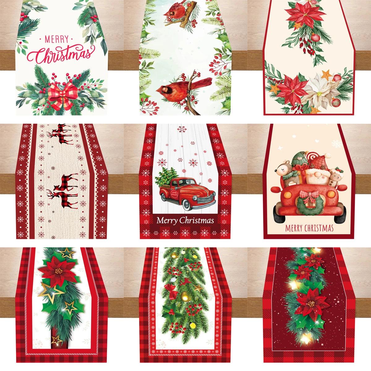 Christmas Decorative Table Runners, 12 Designs