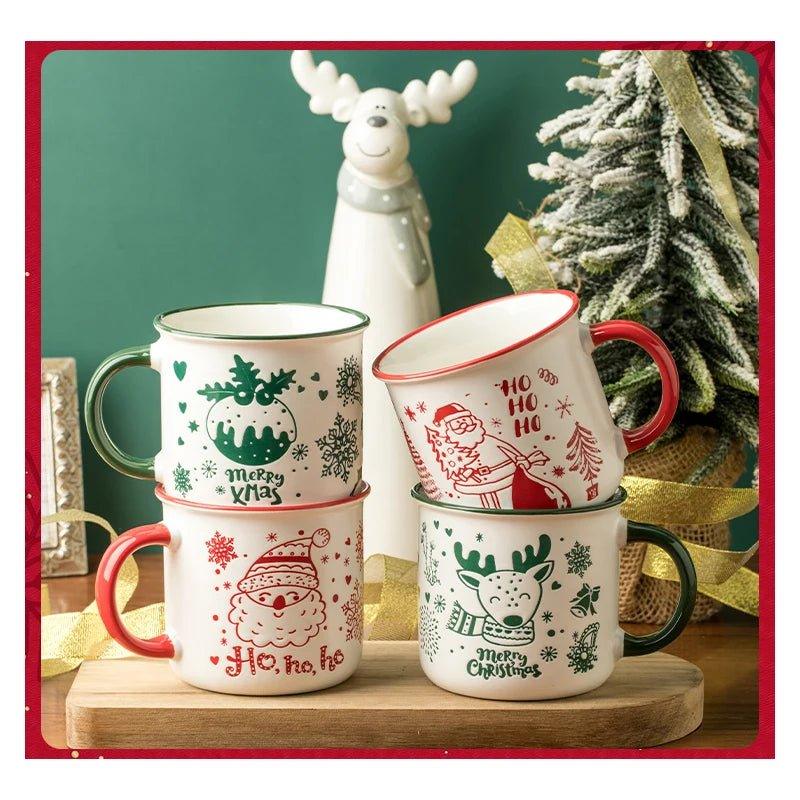 350 ml Christmas Ceramic Mug, Single or 3-Piece Set