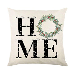 Linen Christmas Throw Pillow Cover, 18 × 18 in