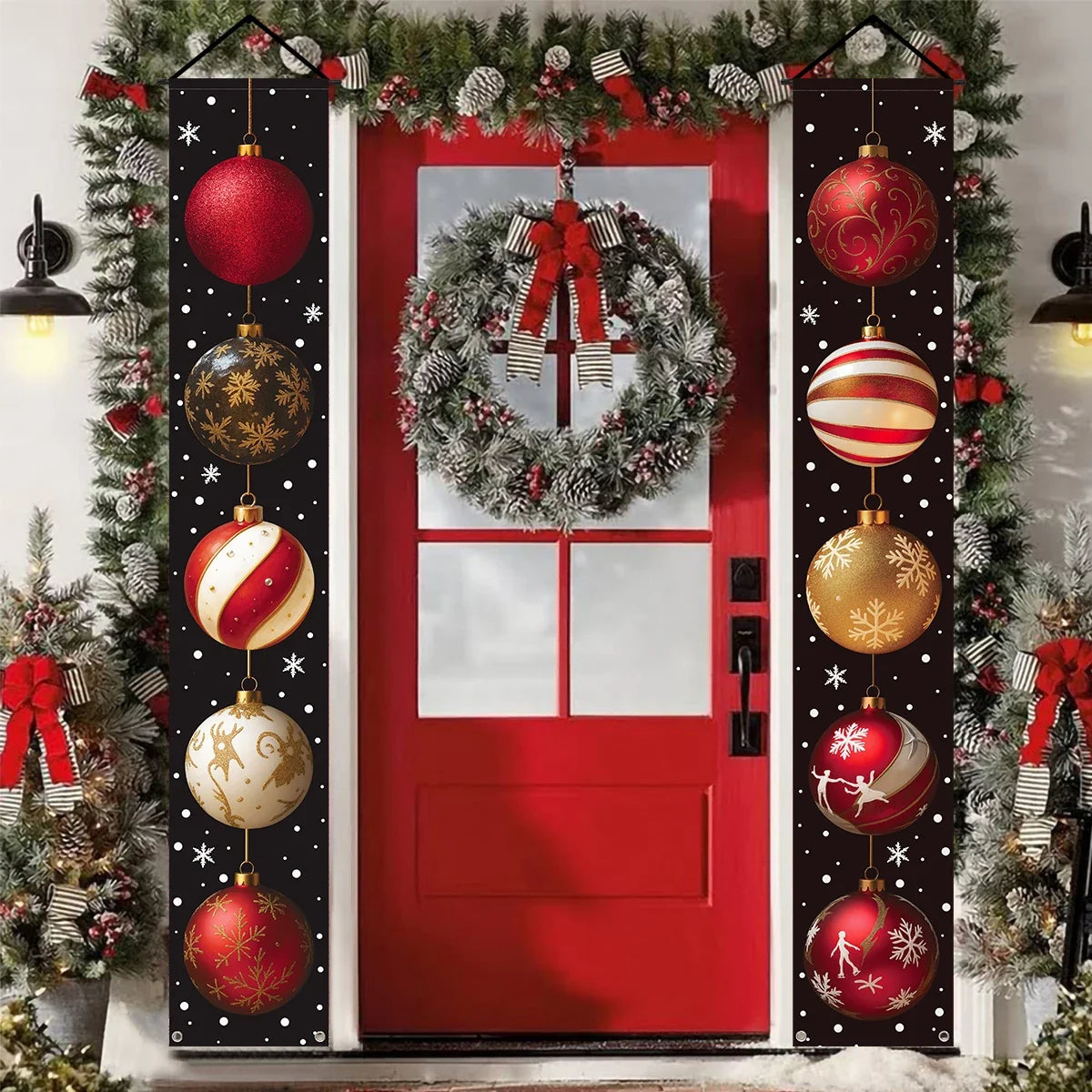 Christmas Door Couplet Merry Christmas Decorations for Home 2025 Navidad Natal Xmas Ornament Porch Fireplace Banner New Year