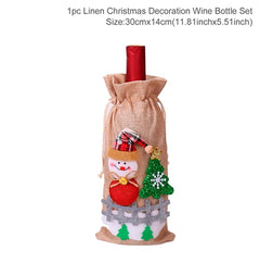 Christmas Wine Bottle Cover Merry Christmas Decorations For Home 2024 Christmas Ornament Xmas Navidad Natal Gifts New Year 2025