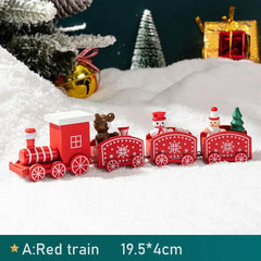 Wooden Christmas Train Tabletop Decorations