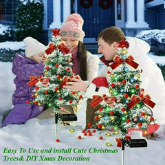 Solar Cedar Christmas Tree Light Decoration Outdoor Courtyard Garden Grounded Lawn Light Christmas Atmosphere Night Light