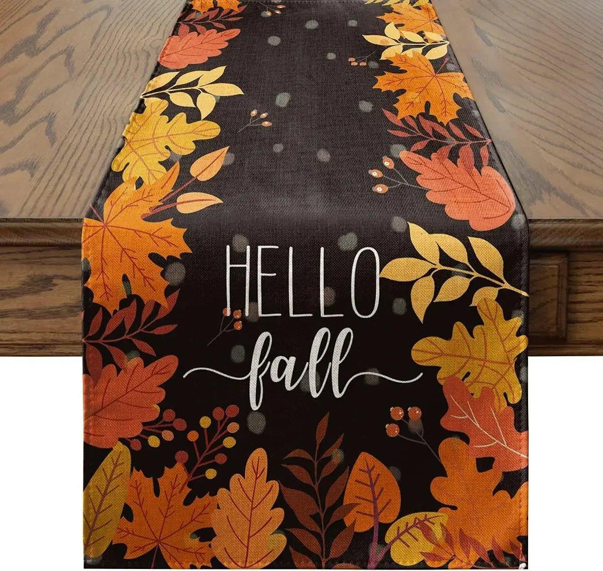 Autumn Thanksgiving Table Runners, 72 to 108 in