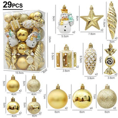 Christmas Ball, Candy Cane and Pinecone Ornament Set