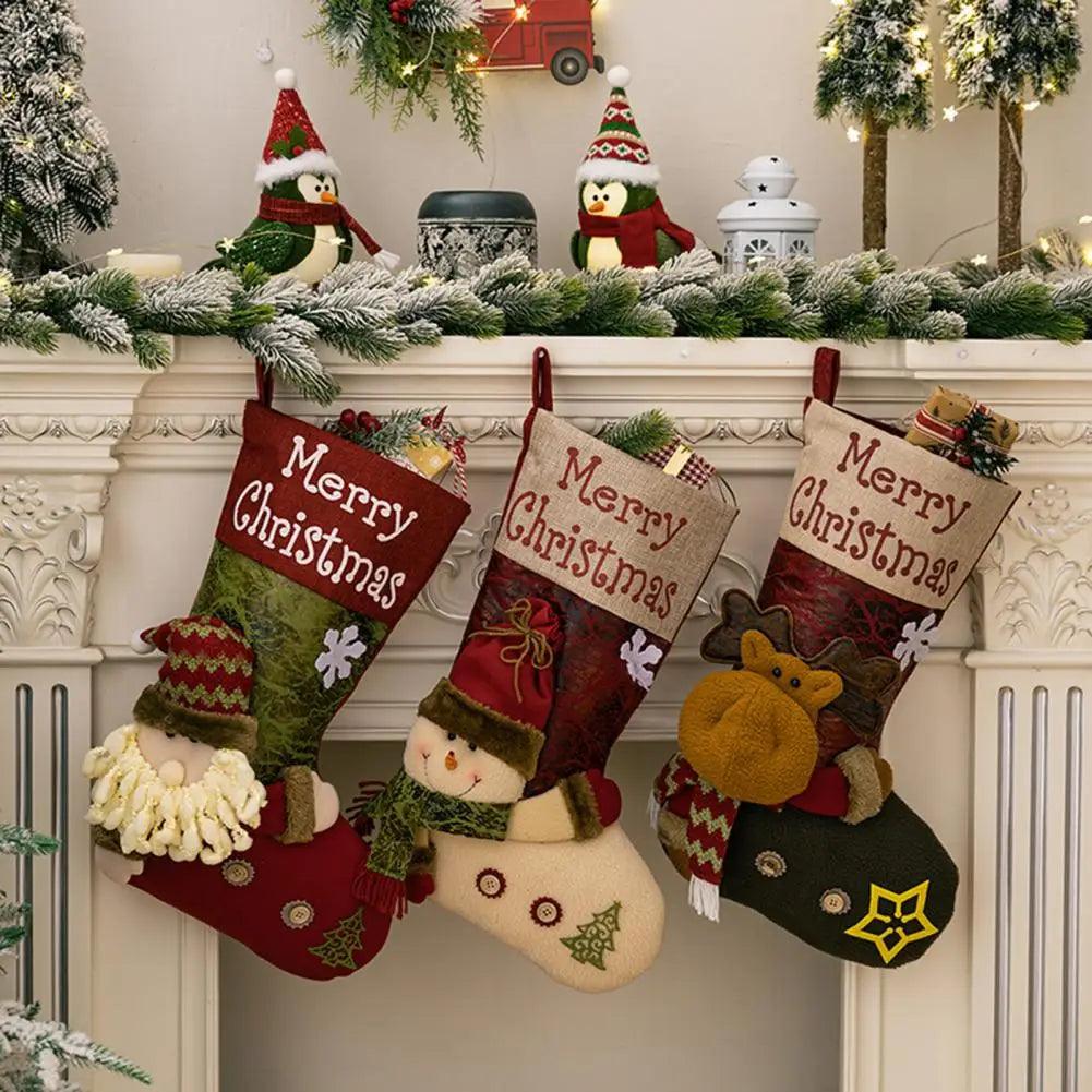 Santa, Snowman & Reindeer Christmas Stockings
