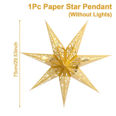 Christmas Paper Star Pendant Merry Christmas Decorations for Home 2025 Navidad Xmas Tree Hanging Lampshades Ornament New Year