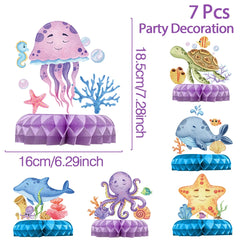Under The Sea Summer Ocean Theme Birthday Party Decor Kids Boy Background Cute Dolphin Starfish Decoration Event Banner Props