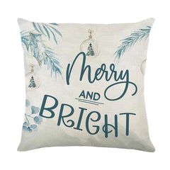 Linen Christmas Throw Pillow Cover, 18 × 18 in