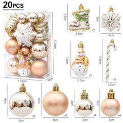 Christmas Ball, Candy Cane and Pinecone Ornament Set