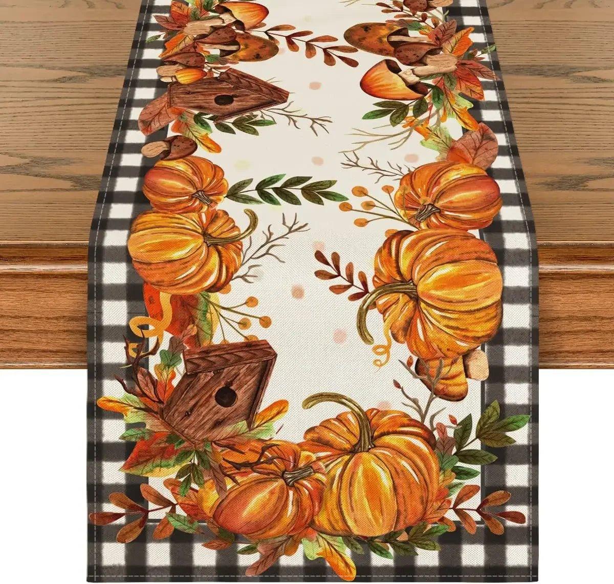 Autumn Thanksgiving Table Runners, 72 to 108 in