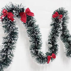 2 m Christmas Garland with Bow & Ball Designs