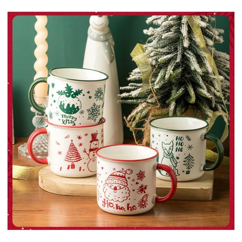 350 ml Christmas Ceramic Mug, Single or 3-Piece Set