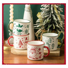 350 ml Christmas Ceramic Mug, Single or 3-Piece Set