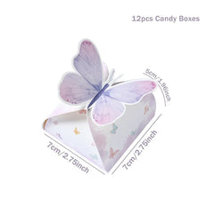 Pink Butterfly Candy Gifts Box Happy Birthday Party Decor Kids Girl Butterfly Wedding Birthday Party Supplies Baby Shower Decor