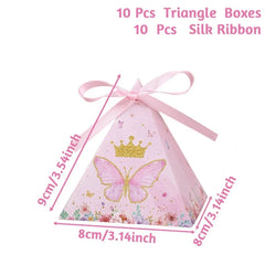 Butterfly Candy Gift Box Pink Purple Butterfly Birthday Party Decorations Kids Wedding Supplies Baby Shower Cookie Biscuit Box
