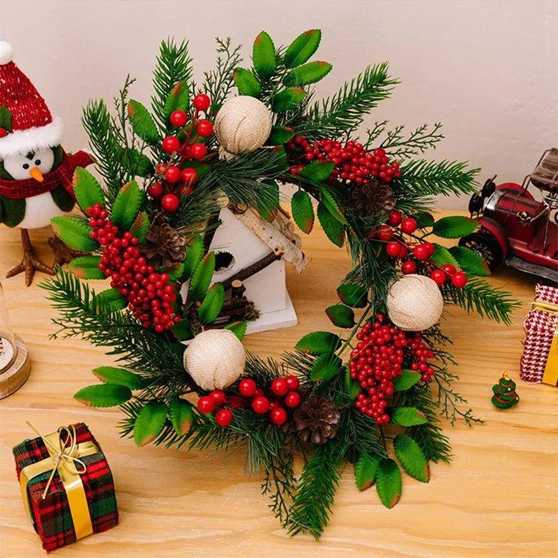 Artificial Green Leaf Christmas Wreath