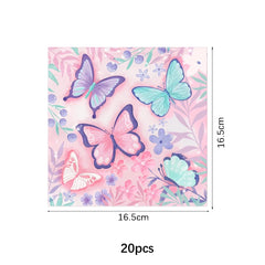 Butterfly Fairy Birthday Party Tableware Set – Pink Disposable Plates, Cups, Napkins & Tablecloth | Girls Party Decorations & Supplies